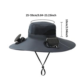 Widened Solar Fan Bucket Hat With Cooling Fan Suitable For Summer Outdoor Activities